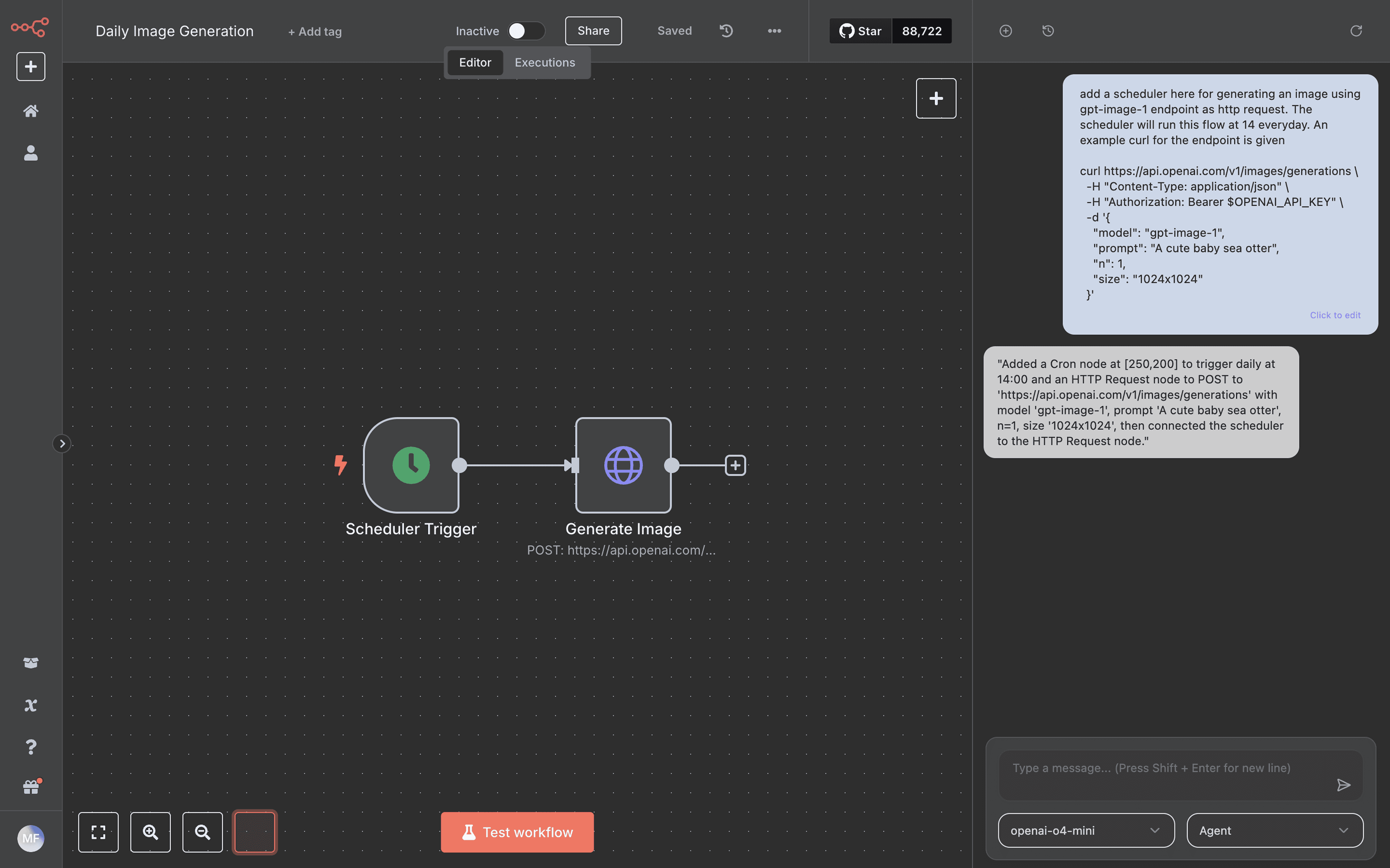 A screenshot showing the full screen view of the Flow0 app.